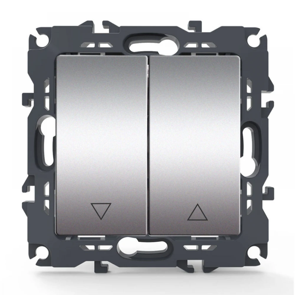 PRIME ΜΠΟΥΤΟΝ ΡΟΛΩΝ ΜΕ ΚΛΙΠ 1-1P 10A 250VAC IP20 MAT ΑΛΟΥΜΙΝΙΟ - Aca Elec