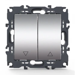 PRIME ΜΠΟΥΤΟΝ ΡΟΛΩΝ ΜΕ ΚΛΙΠ 1-1P 10A 250VAC IP20 MAT ΑΛΟΥΜΙΝΙΟ - Aca Elec