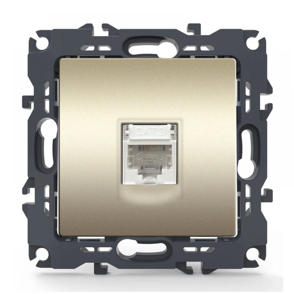 PRIME ΠΡΙΖΑ ΤΗΛΕΦΩΝΟΥ 1xRJ11 CAT3 IP20 MAT ΣΑΜΠΑΝΙΖΕ - Aca Elec