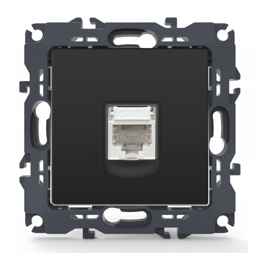 PRIME ΠΡΙΖΑ ΤΗΛΕΦΩΝΟΥ 1xRJ11 CAT3 IP20 MAT ΑΝΘΡΑΚΙ - Aca Elec