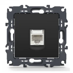 PRIME ΠΡΙΖΑ ΤΗΛΕΦΩΝΟΥ 1xRJ11 CAT3 IP20 MAT ΑΝΘΡΑΚΙ - Aca Elec