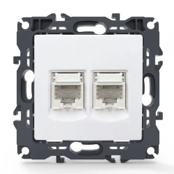 PRIME ΠΡΙΖΑ ΤΗΛΕΦΩΝΟΥ 2xRJ11 CAT3 IP20 ΛΕΥΚΗ - Aca Elec