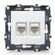 PRIME ΠΡΙΖΑ ΤΗΛΕΦΩΝΟΥ 2xRJ11 CAT3 IP20 ΛΕΥΚΗ - Aca Elec