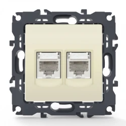 PRIME ΠΡΙΖΑ ΤΗΛΕΦΩΝΟΥ 2xRJ11 CAT3 IP20 ΙΒΟΥΑΡ - Aca Elec