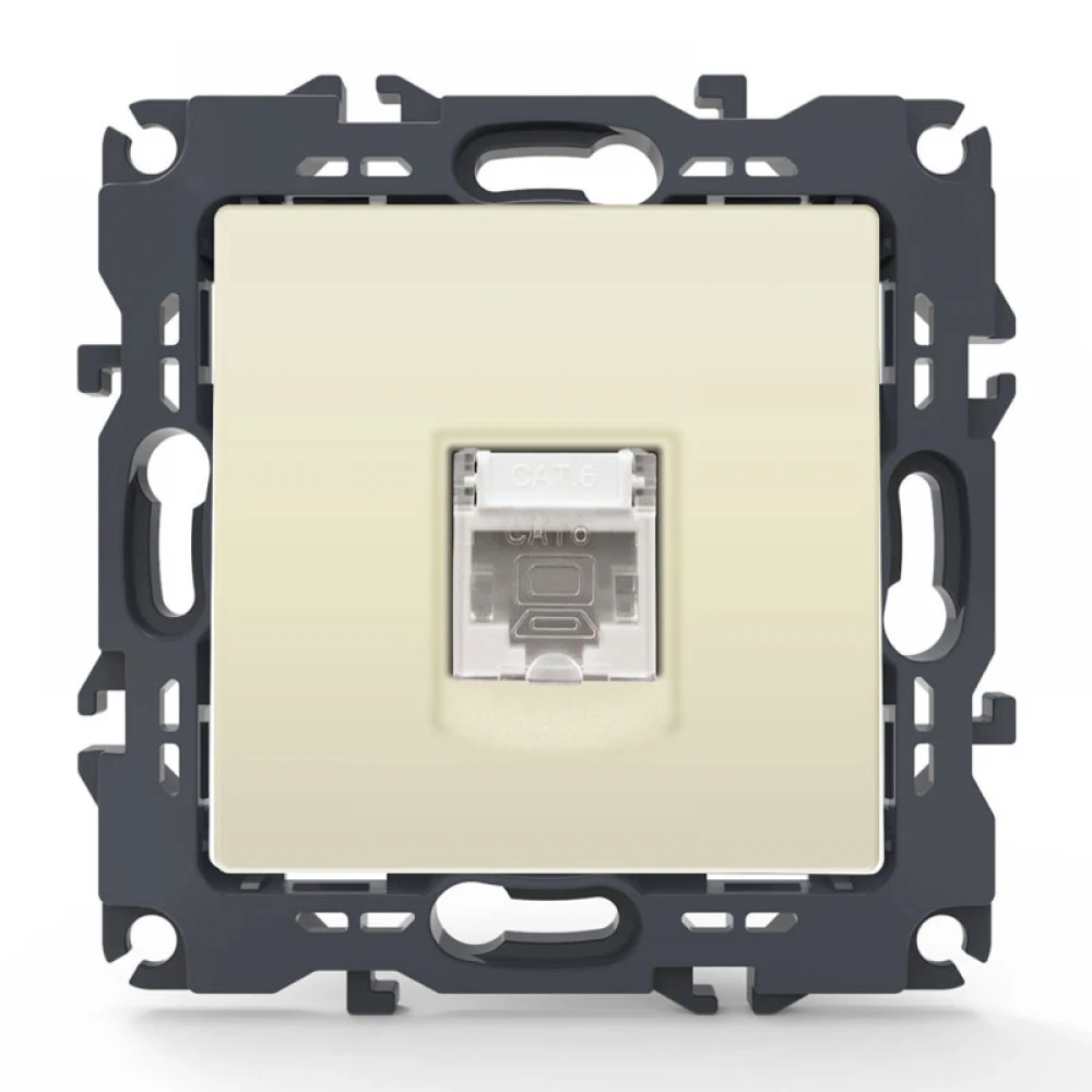 PRIME ΠΡΙΖΑ ΔΙΚΤΥΟΥ 1xRJ45 CAT6 UTP IP20 ΙΒΟΥΑΡ - Aca Elec