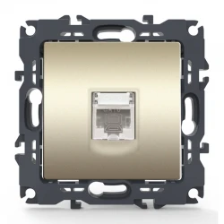 PRIME ΠΡΙΖΑ ΔΙΚΤΥΟΥ 1xRJ45 CAT6 UTP IP20 MAT ΣΑΜΠΑΝΙΖΕ - Aca Elec