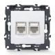 PRIME ΠΡΙΖΑ ΔΙΚΤΥΟΥ 2xRJ45 CAT6 UTP IP20 ΛΕΥΚΗ - Aca Elec