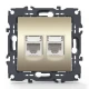 PRIME ΠΡΙΖΑ ΔΙΚΤΥΟΥ 2xRJ45 CAT6 UTP IP20 MAT ΣΑΜΠΑΝΙΖΕ - Aca Elec
