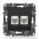 PRIME ΠΡΙΖΑ ΔΙΚΤΥΟΥ 2xRJ45 CAT6 UTP IP20 MAT ΑΝΘΡΑΚΙ - Aca Elec