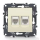 PRIME ΠΡΙΖΑ ΤΗΛΕΦΩΝΟΥ 1xRJ11 CAT3 IP20 & ΠΡΙΖΑ ΔΙΚΤΥΟΥ 1xRJ45 CAT6 UTP IP20 ΙΒΟΥΑΡ - Aca Elec