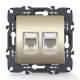 PRIME ΠΡΙΖΑ ΤΗΛΕΦΩΝΟΥ 1xRJ11 CAT3 IP20 & ΠΡΙΖΑ ΔΙΚΤΥΟΥ 1xRJ45 CAT6 UTP IP20 MAT ΣΑΜΠΑΝΙΖΕ - Aca Elec