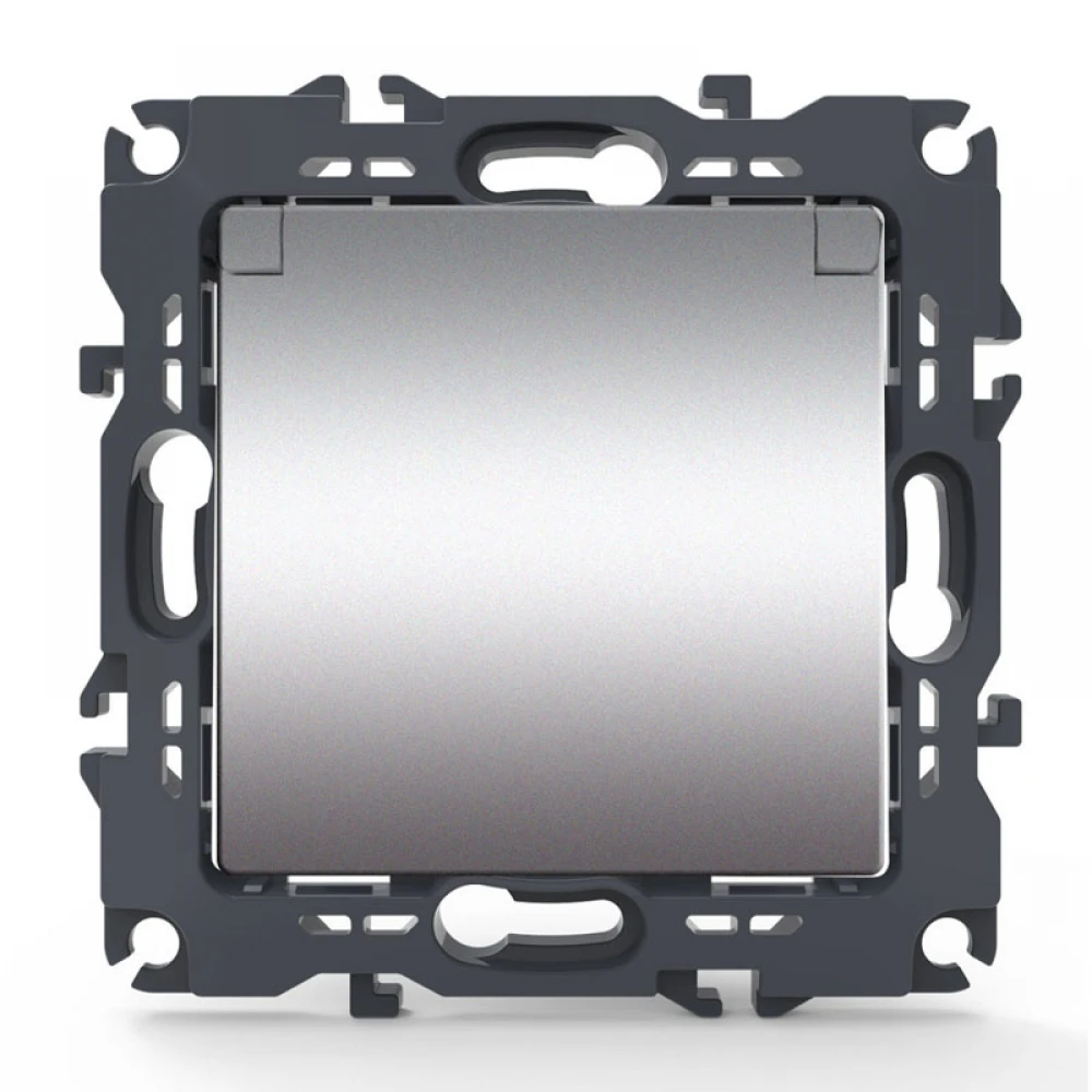 PRIME ΠΡΙΖΑ ΣΟΥΚΟ ΚΑΠΑΚΙ ΑΣΦΑΛΕΙΑΣ 1x2P+E 16A 250VAC IP20 MAT ΑΛΟΥΜΙΝΙΟ - Aca Elec