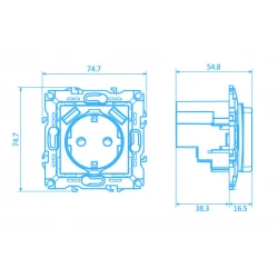 PRIME ΠΡΙΖΑ ΣΟΥΚΟ ΑΣΦΑΛΕΙΑΣ 1x2P+E 16A 250VAC & 2 USB 5VDC 3.1A IP20 MAT ΑΝΘΡΑΚΙ - Aca Elec