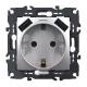 PRIME ΠΡΙΖΑ ΣΟΥΚΟ ΑΣΦΑΛΕΙΑΣ 1x2P+E 16A 250VAC & 2 USB 5VDC 3.1A IP20 MAT ΑΛΟΥΜΙΝΙΟ - Aca Elec