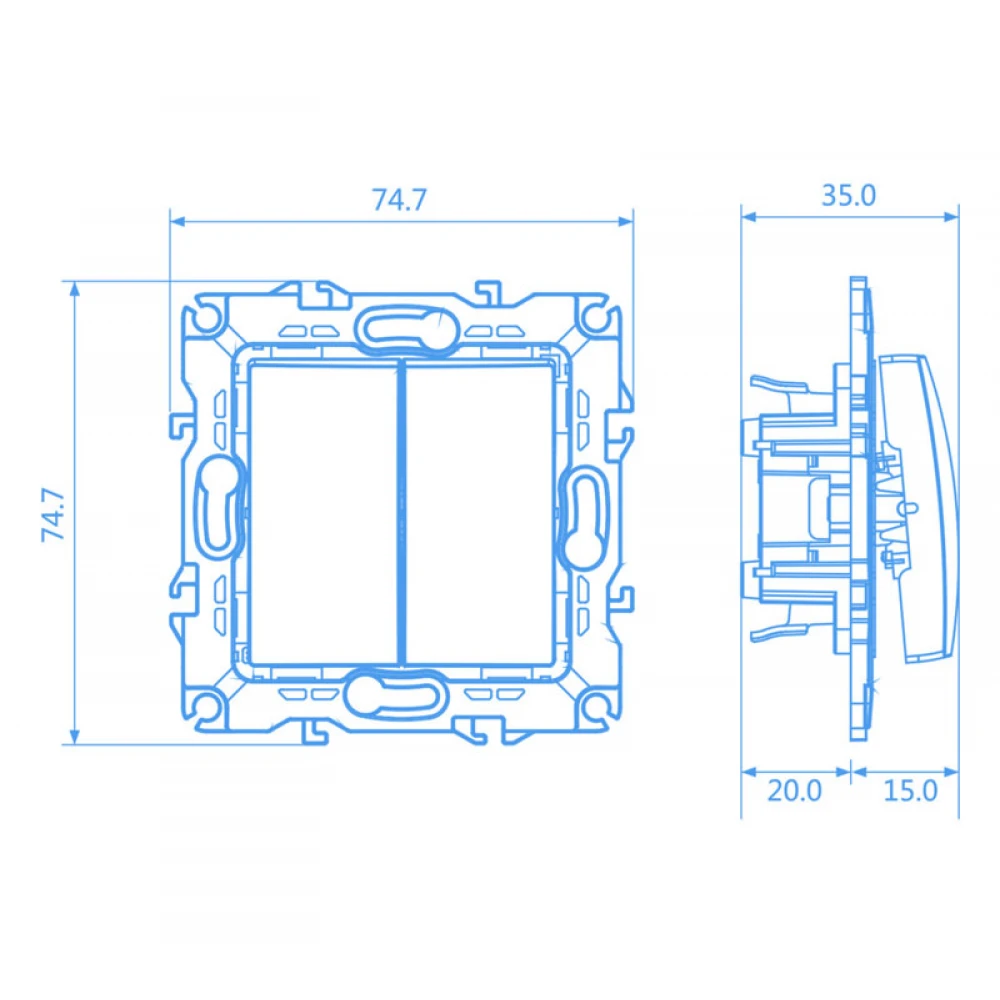 PRIME ΔΙΑΚΟΠΤΗΣ ΚΟΜΜΥΤΑΤΕΡ ΑΛΛΕΛΕΤΟΥΡ ΜΕ ΚΛΙΠ 1+1P 10AX 250VAC IP20 MAT ΑΛΟΥΜΙΝΙΟ - Aca Elec