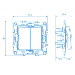 PRIME ΔΙΑΚΟΠΤΗΣ ΚΟΜΜΥΤΑΤΕΡ ΑΛΛΕΛΕΤΟΥΡ ΜΕ ΚΛΙΠ 1+1P 10AX 250VAC IP20 MAT ΑΛΟΥΜΙΝΙΟ - Aca Elec