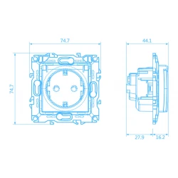 PRIME ΠΡΙΖΑ ΣΟΥΚΟ ΚΑΠΑΚΙ ΑΣΦΑΛΕΙΑΣ 1x2P+E 16A 250VAC IP20 MAT ΑΝΘΡΑΚΙ - Aca Elec
