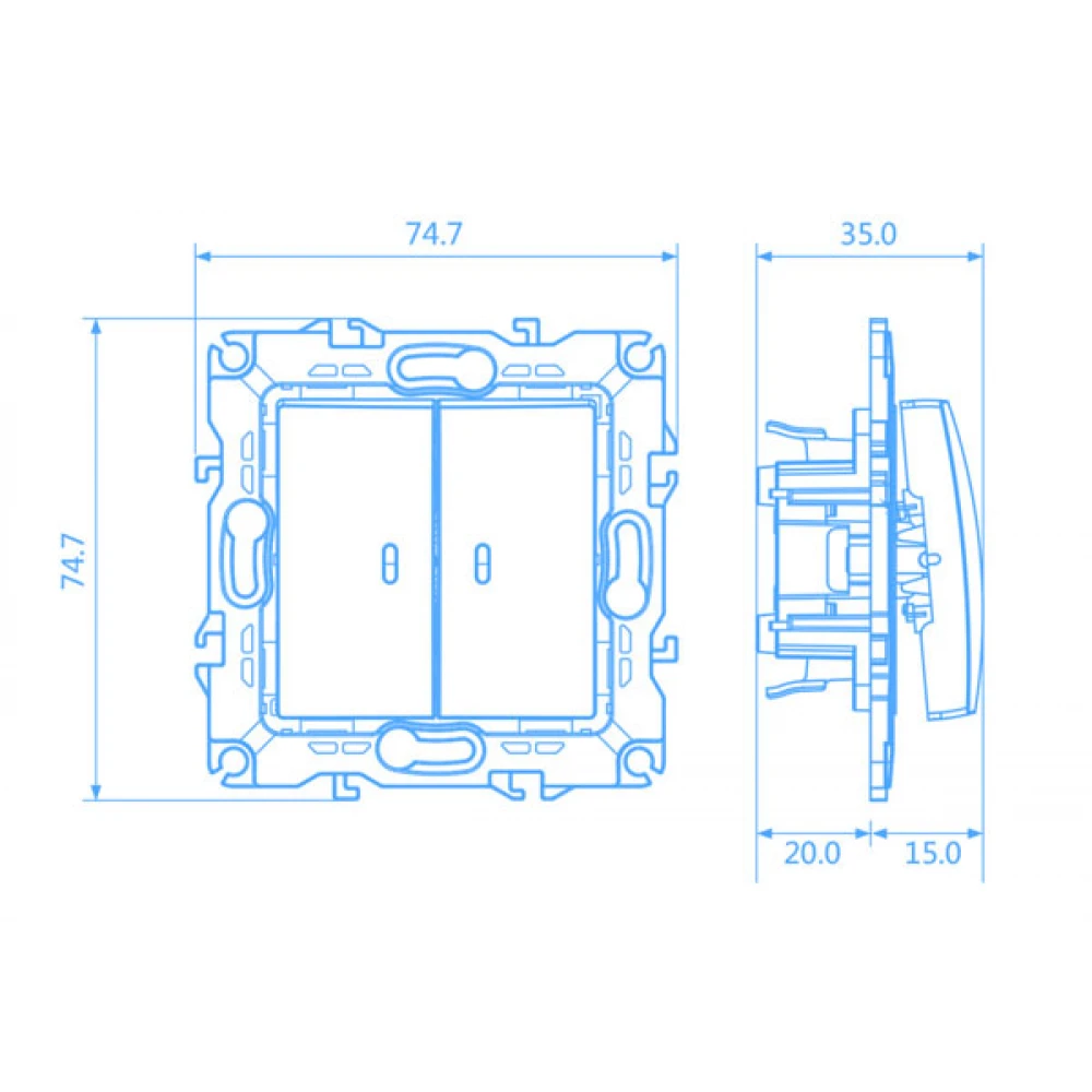 PRIME ΔΙΑΚΟΠΤΗΣ ΚΟΜΜΥΤΑΤΕΡ & LED ΛΥΧΝΙΑ ΠΡΟΣΑΝΑΤΟΛΙΣΜΟΥ (ΟΝ-ΟFF) ΜΕ ΚΛΙΠ 1+1P 10AX 250VAC IP20 ΙΒΟΥΑΡ - Aca Elec