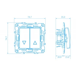 PRIME ΜΠΟΥΤΟΝ ΡΟΛΩΝ ΜΕ ΚΛΙΠ 1-1P 10A 250VAC IP20 MAT ΑΝΘΡΑΚΙ - Aca Elec