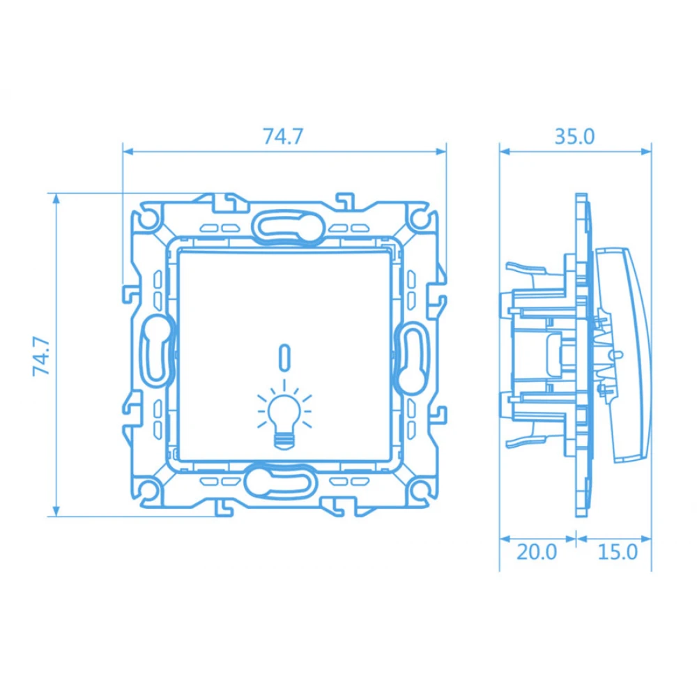 PRIME ΜΠΟΥΤΟΝ ΚΛΙΜΑΚΟΣΤΑΣΙΟΥ & LED ΛΥΧΝΙΑ ΜΕ ΚΛΙΠ 1P 10A 250VAC IP20 MAT ΑΝΘΡΑΚΙ - Aca Elec