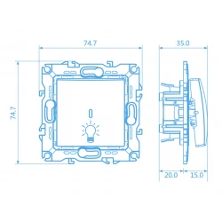 PRIME ΜΠΟΥΤΟΝ ΚΛΙΜΑΚΟΣΤΑΣΙΟΥ & LED ΛΥΧΝΙΑ ΜΕ ΚΛΙΠ 1P 10A 250VAC IP20 MAT ΑΝΘΡΑΚΙ - Aca Elec
