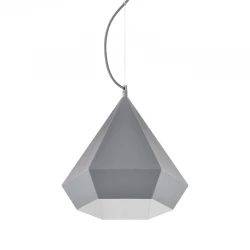 Μεταλλικό Κρεμαστό Φωτιστικό Με Πολυγωνική Καμπάνα Σχήμα Διαμαντιού Γκρι Ø320 1xE27 ACA