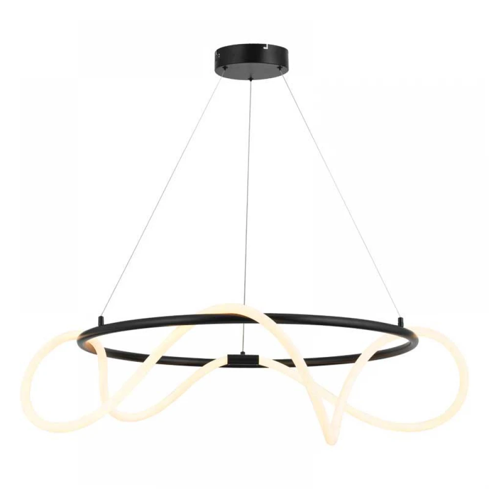 LED Κρεμαστό Φωτιστικό Μεταλλικό Μαύρο D80cm 60W KYMA - Aca Decor