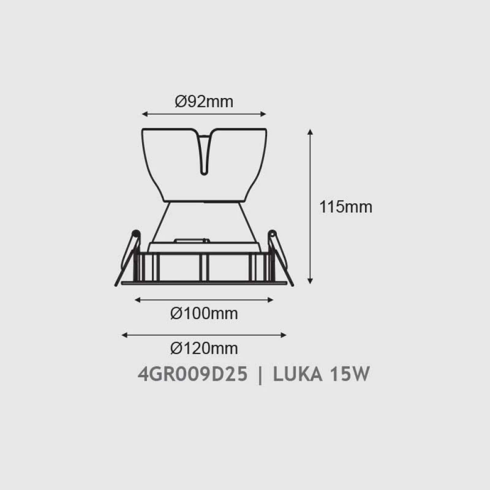 AI LUKA DOWNLIGHT ΜΑΥΡΟ ΑΛΟΥΜΙΝΙΟ ΜΕ ΜΟΝΟ ΑΙΣΘΗΤΗΡΑ & BLUETOOTH 15W RGBW 220-240V 24° Φ120x115mm ACA