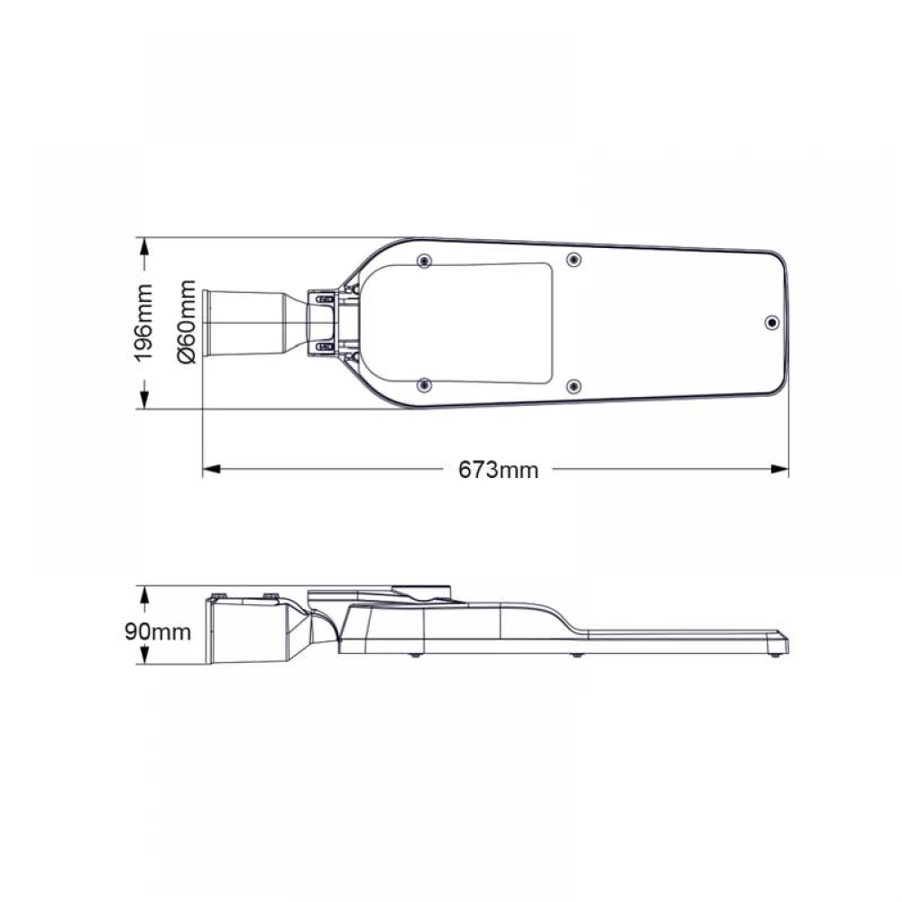 ^LED STREET LUMINAIRE 120W 16800LM 4000K 150⁰ x 75⁰ CLASS II IP66 10kV 230V AC IP66 ACA