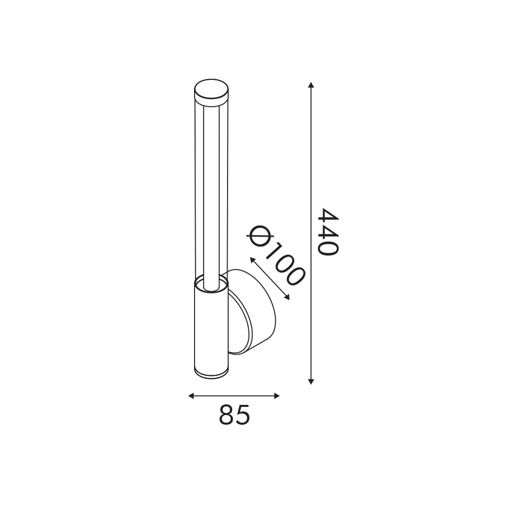 CANDELERA-ΦΩΤΙΣΤΙΚΟ ΕΠΙΤΟΙΧΟ ΑΜΜΩΔΕΣ ΜΑΥΡΟ ΑΛΟΥΜΙΝΙΟΥ LED SMD 7W CCT 490LM IP20 100X85X440MM ACA