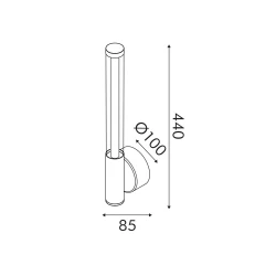 CANDELERA-ΦΩΤΙΣΤΙΚΟ ΕΠΙΤΟΙΧΟ ΟΡΕΙΧΑΛΚΙΝΟ ΑΛΟΥΜΙΝΙΟΥ LED SMD 7W CCT 490LM IP20 100X85X440MM ACA