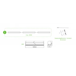 LED T5 LIGHT ON-OFF 18W 1200mm 6000K 1900LM 230V 120° Ra80 ACA