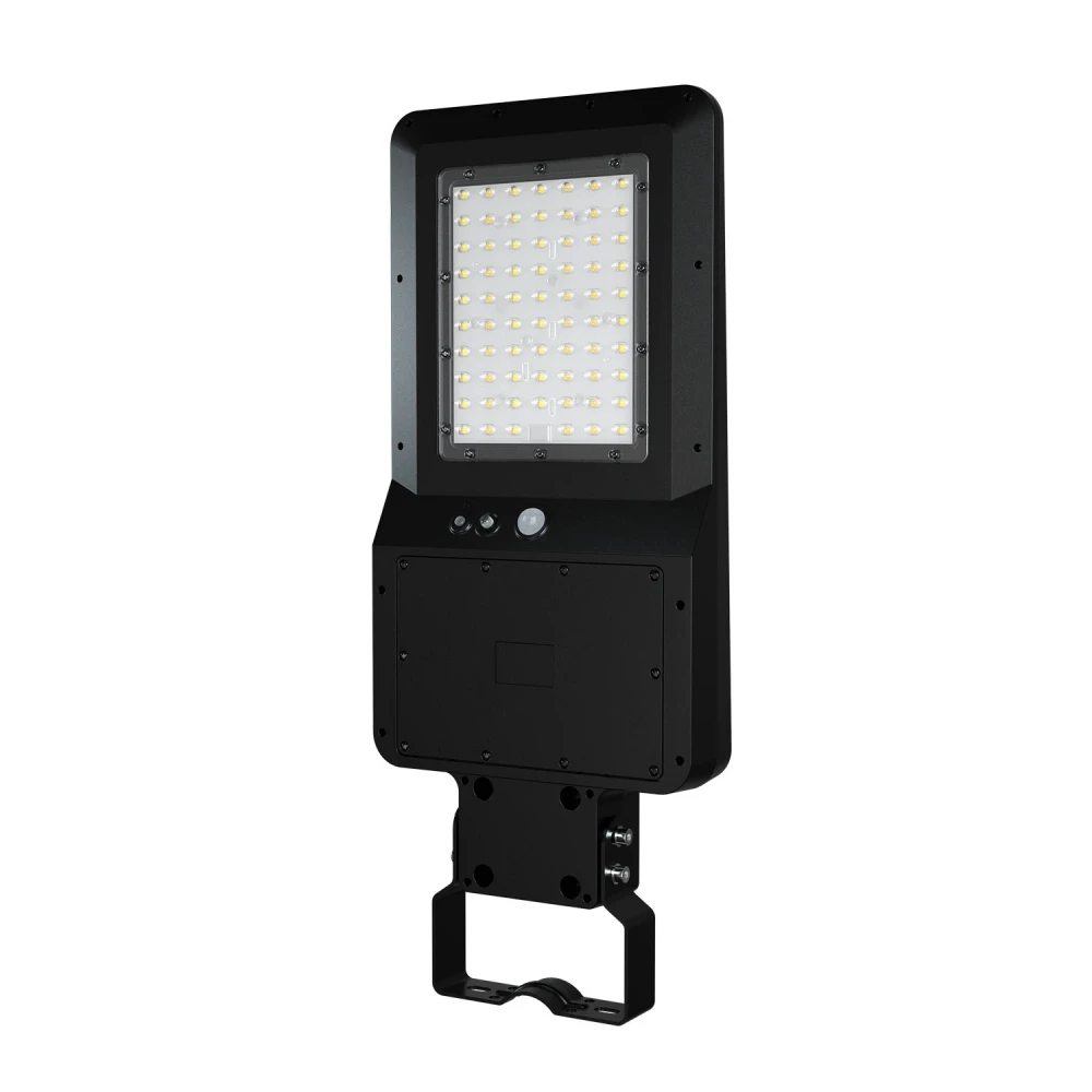ΗΛΙΑΚΟ ΦΩΤΙΣΤΙΚΟ ΟΔΙΚΟΥ ΔΙΚΤΥΟΥ LED SMD ACA ORVAN40CCT ΜΑΥΡΟ 40W 3000K/4000K/6500K 6000LM 3CCT PIR IP65 - ACA