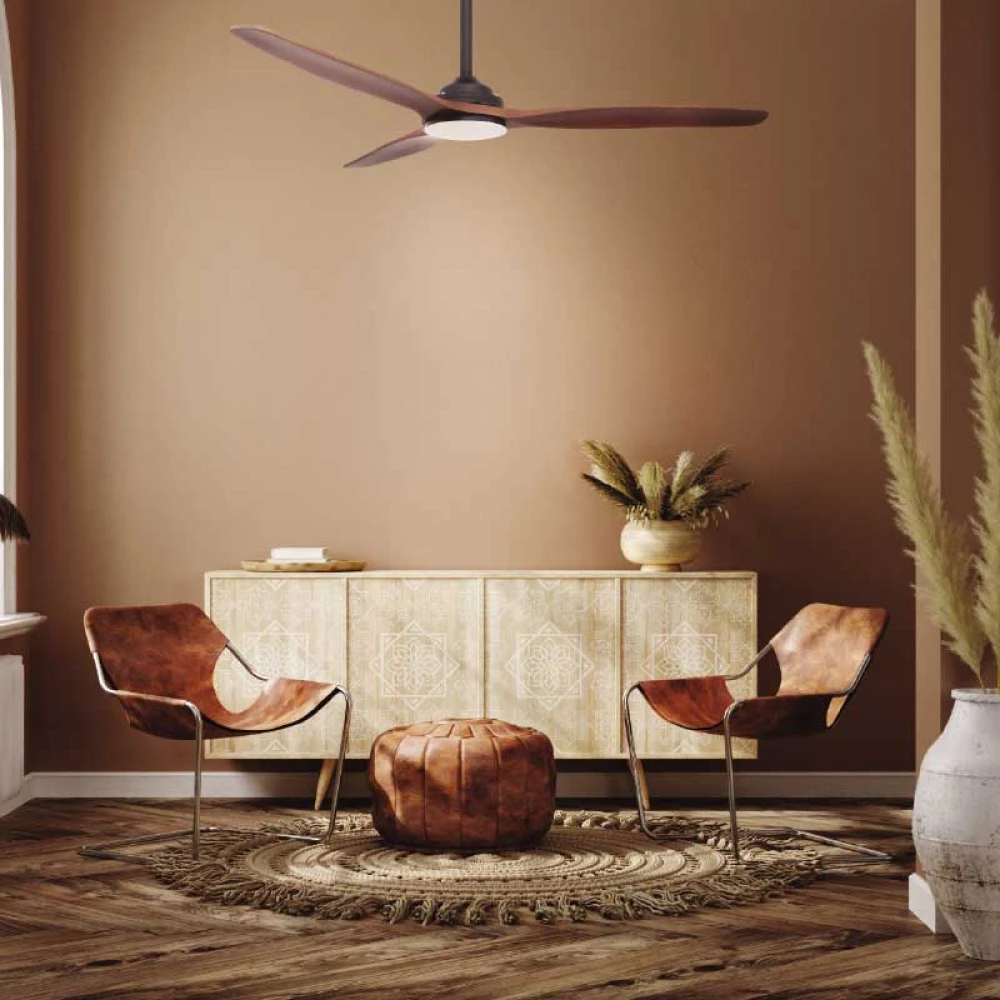 ΑΝΕΜΙΣΤΗΡΑΣ ΟΡΟΦΗΣ DIMMABLE ΦΩΣ Φ132 DC40W 3 ΞΥΛΙΝΑ ΚΑΦΕ ΠΤΕΡΥΓΙΑ ΤΗΛΕΧΕΙΡΙΣΤΗΡ 2 ΑΝΑΡΤΗΣΕΙΣ 15&25ΕΚ ACA