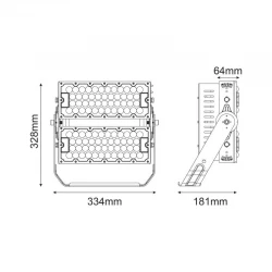 LED HIGH POWER FLOOD LUMINAIRE 240W, 37200LM, 5000K, 40°, 230V AC , IP66, IK10 ACA