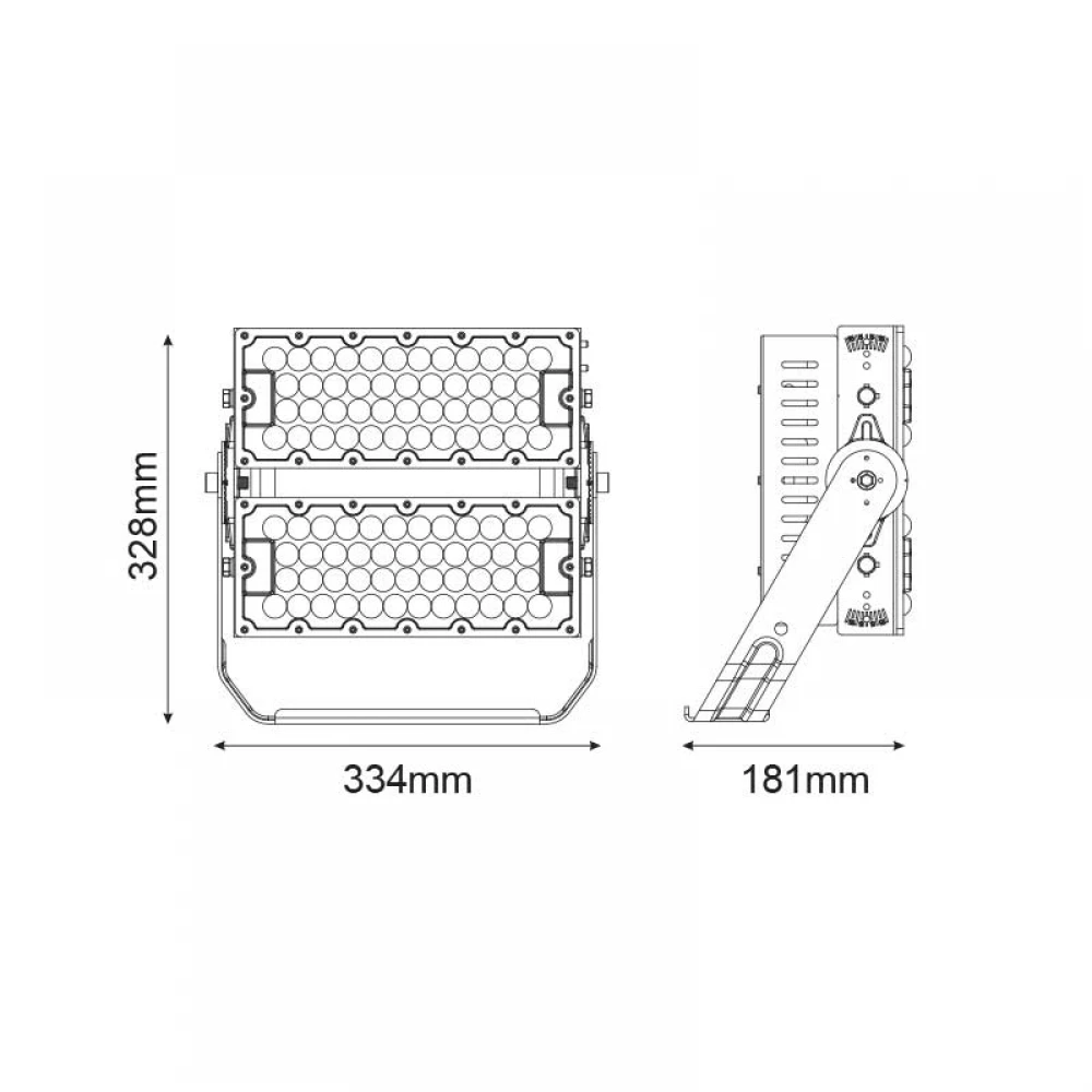 LED HIGH POWER FLOOD LUMINAIRE 240W, 37200LM, 5000K, 60°, 230V AC , IP66, IK10 - ACA