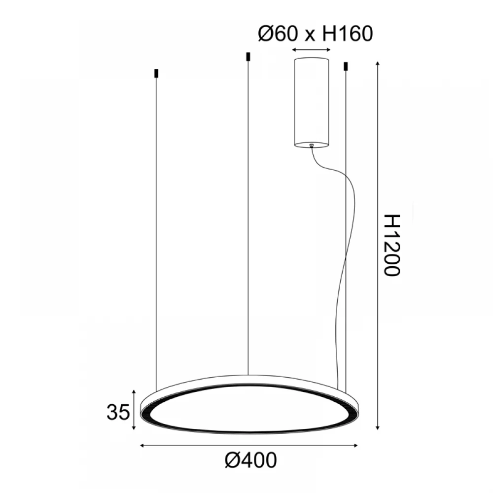 ΚΡΕΜΑΣΤΟ Φ/Σ LED 33W CCT 3000LM HARMONY ΜΑΥΡΟ ΑΛΟΥΜΙΝΙΟ IP20 D42XH120CM ACA