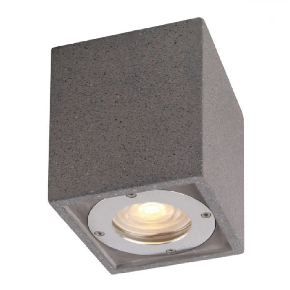 Σποτ Οροφής Εξωτερικού Χώρου Από Τσιμέντο Σε Μαύρο Χρώμα 1x GU10 IP65 AGNES - ACA