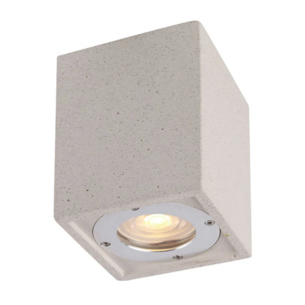 Σποτ Οροφής Εξωτερικού Χώρου Από Τσιμέντο Σε Λευκό Χρώμα 1x GU10 IP65 AGNES - ACA