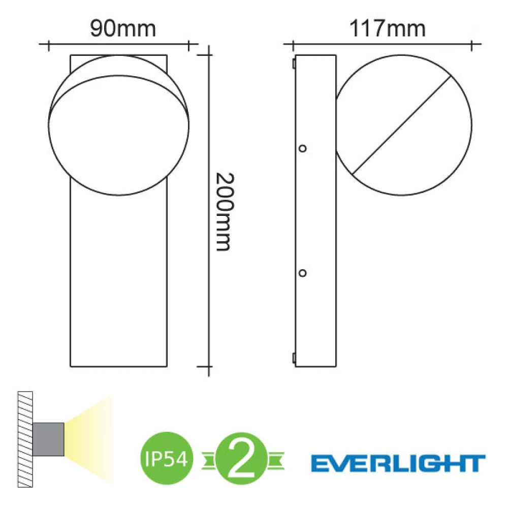 LED Everlight Απλίκα Εξωτερικού Χώρου Περιστρεφόμενη Σε Σκούρο Γκρι 10W IP54 DEGO - ACA