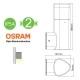 OSRAM LED Απλίκα Εξωτερικού Χώρου Σκούρο Γκρι 7W IP54 EDEN - ACA