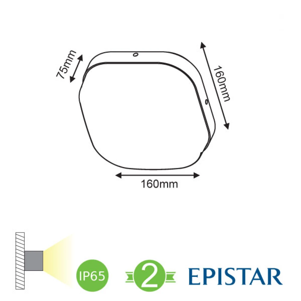 LED EPISTAR Απλίκα Εξωτερικού Χώρου Σε Σκούρο Γκρι Και Λευκό 10W IP65 FABIO - ACA