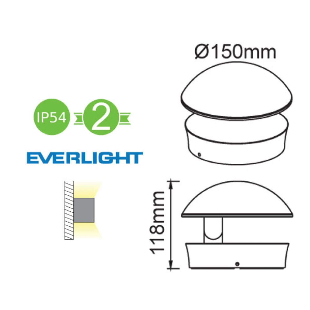 LED Everlight Απλίκα Εξωτερικού Χώρου Σε Σκούρο Γκρι Αναδιπλούμενη 13W IP54 GABI - ACA