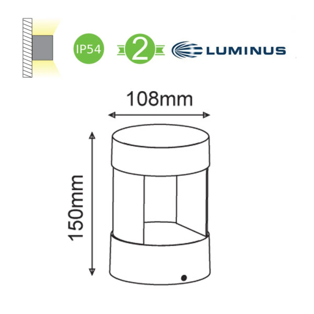 LUMINUS LED Απλίκα Εξωτερικού Χώρου Σκούρο Γκρι 9W IP54 LAVAL - ACA