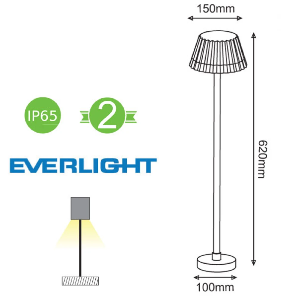 EVERLIGHT LED Φωτιστικό Δαπέδου Εξωτερικού Χώρου Σκούρο Γκρι 62cm 10W IP65 VIANA - ACA