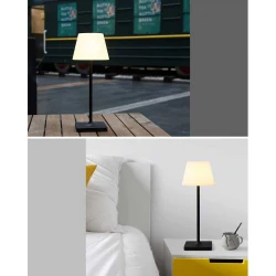 LED Επιτραπέζιο Φωτιστικό Εξωτερικού Χώρου Επαναφορτιζόμενο Σκούρο Γκρι 2W IP54 POLA - Aca