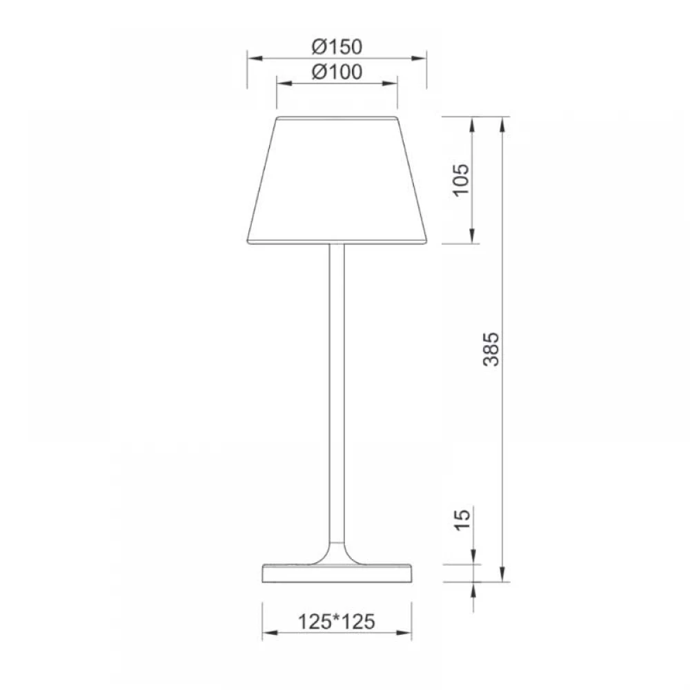 LED Επιτραπέζιο Φωτιστικό Εξωτερικού Χώρου Επαναφορτιζόμενο Σκούρο Γκρι 2W IP54 POLA - Aca