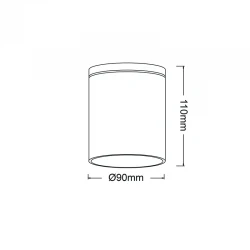 GU10 ROUND CEILING LUMINAIRE 230V AC DARK GREY IP65 GU10 MAX.35W ACA
