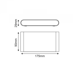 LED SMD WALL LUMINAIRE 11W 570LM 60° 230V AC 3.000K MATT WHITE CRI80 IP54 30.000HRS ACA