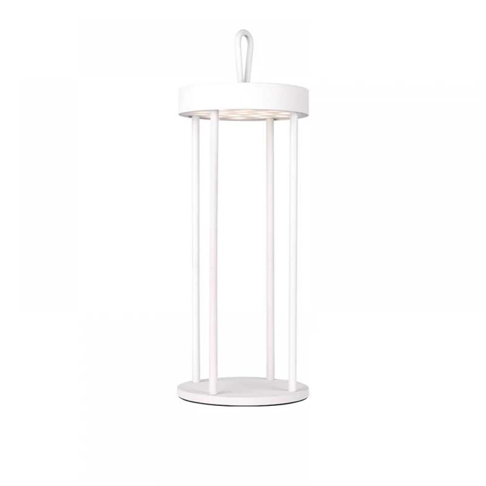 LED Επιτραπέζιο Φωτιστικό Εξωτερικού Χώρου Επαναφορτιζόμενο Λευκό 3W 240LM 3.000K 120° CRI80 IP54 - Aca